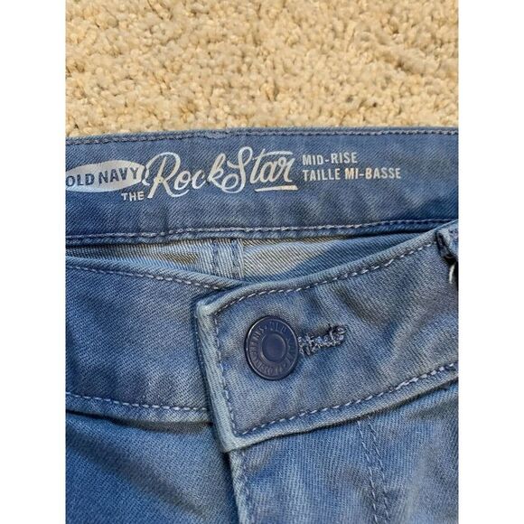 OLD NAVY Womens Jeans Sz 2 Regular Rock Star Mid Rise Skinny Light Blue Stretch - Picture 6 of 11